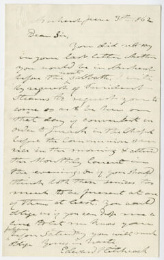 Thumbnail for Edward Hitchcock letter to Henry J. Van-Lennep, 1862 June 30 - Image 1
