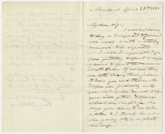 Thumbnail for Edward Hitchcock letter to Orra White Hitchcock, 1854 April 25 - Image 1