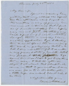 Thumbnail for Edward Hitchcock letter to Orra White Hitchcock, 1854 July 25