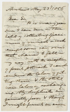 Thumbnail for Edward Hitchcock letter to unidentified recipient, 1856 May 23 - Image 1