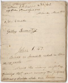 Thumbnail for Edward Hitchcock sermon no. 40, "Godly Sincerity," 1821 March - Image 1