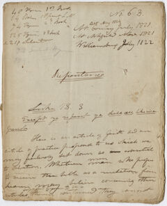 Thumbnail for Edward Hitchcock sermon no. 63, "Repentance," 1821 July - Image 1
