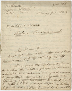 Thumbnail for Edward Hitchcock sermon no. 166, "Future Punishment," 1823 April - Image 1
