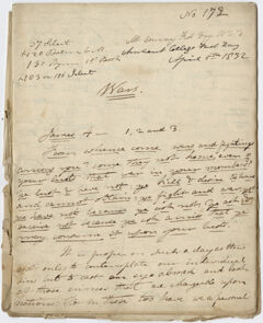 Thumbnail for Edward Hitchcock sermon no. 172, "Wars," 1823 April - Image 1