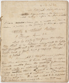 Thumbnail for Edward Hitchcock sermon no. 182, "Utility of Natural History," 1823 September 10 - Image 1