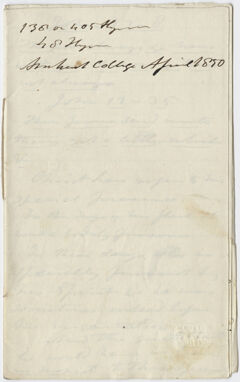 Thumbnail for Edward Hitchcock sermon notes, 1850 April - Image 1
