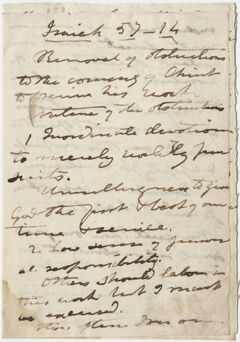 Thumbnail for Edward Hitchcock sermon notes, 1853 February - Image 1