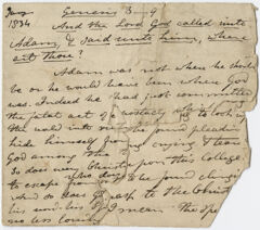 Thumbnail for Edward Hitchcock sermon notes, 1834 January - Image 1