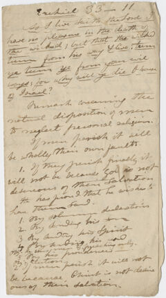 Thumbnail for Edward Hitchcock sermon notes, 1823 August - Image 1