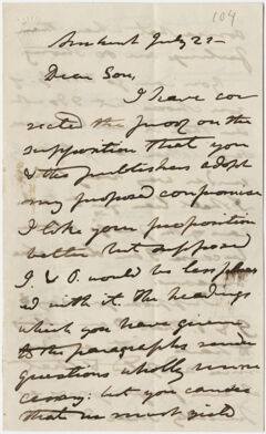 Thumbnail for Edward Hitchcock letter to Edward Hitchcock, Jr., 1859 July 21 - Image 1