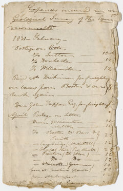 Thumbnail for Edward Hitchcock geological survey account booklet, 1831 February to 1831 June 8 - Image 1