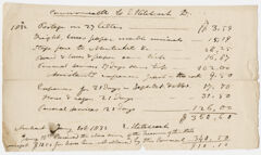 Thumbnail for Edward Hitchcock geological survey expense account, 1832 January - Image 1
