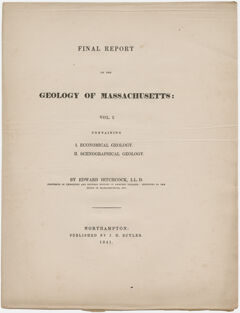 Thumbnail for Edward Hitchcock title page, "Final Report on the Geology of Massachusetts: Vol. I," 1841