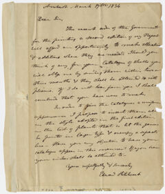 Thumbnail for Edward Hitchcock letter to unidentified recipient, 1834 March 17