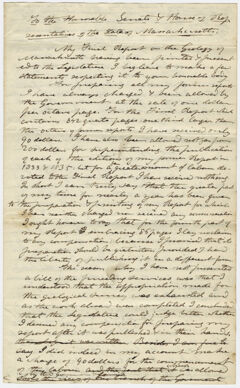 Thumbnail for Edward Hitchcock draft petition to Massachusetts state legislature, 1842 January - Image 1