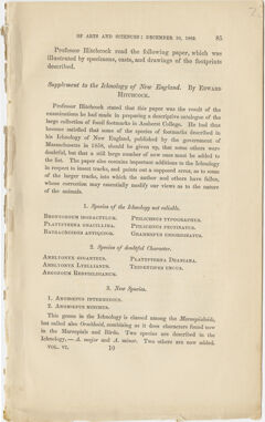 Thumbnail for American Academy of Arts and Sciences report on paper by Edward Hitchcock, 1862 December 10 - Image 1