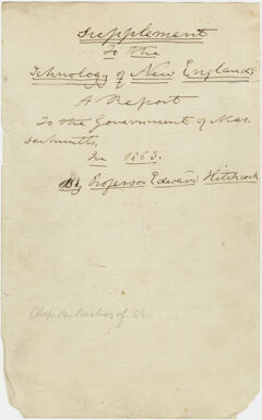 Thumbnail for Edward Hitchcock final draft, "Supplement to the Ichnology of New England," 1863 - Image 1