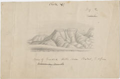 Thumbnail for Pencil drawing, "View of eroded hills near Natal, S. Africa"