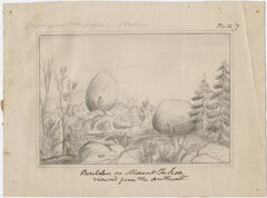 Thumbnail for H. B. Nason pencil drawing, "Boulders on Mt. Tekoa viewed from the southwest," 1855 June 15