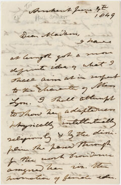 Thumbnail for Edward Hitchcock letter to unidentified recipient, 1849 June 4 - Image 1