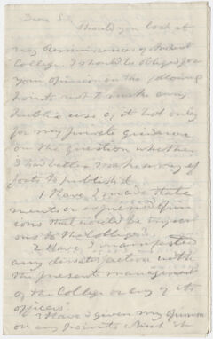 Thumbnail for Edward Hitchcock letter to unidentified recipient - Image 1