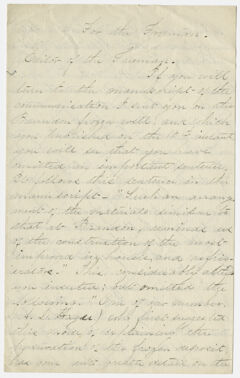Thumbnail for Edward Hitchcock letter to the editor of the Freeman, 1859 September 17 - Image 1
