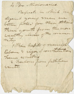 Thumbnail for Edward Hitchcock notes on missionaries - Image 1