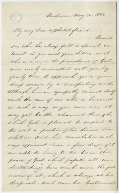 Thumbnail for Elijah Barrows letter to Edward Hitchcock, 1863 May 30 - Image 1