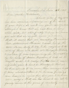 Thumbnail for Bela White letter to Edward Hitchcock, 1863 June 10 - Image 1