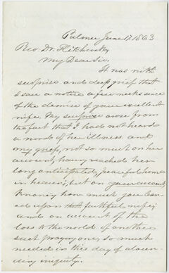 Thumbnail for Joseph Vaill letter to Edward Hitchcock, 1863 June 17 - Image 1