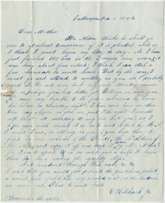 Thumbnail for Edward Hitchcock, Jr. letter to Orra White Hitchcock, 1844 November 1 - Image 1