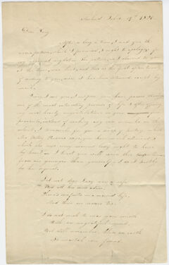 Thumbnail for Orra White letter to Lucy Fowler, 1820 February 19 - Image 1