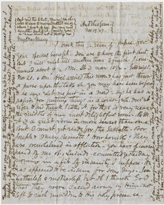 Thumbnail for Letter from unidentified correspondent to Mary Hitchcock, 1847 November - Image 1