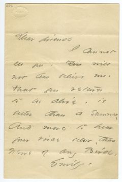 Thumbnail for Emily Dickinson letter to Samuel Bowles