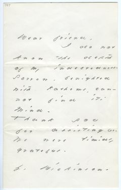 Thumbnail for Emily Dickinson letter to J. K. Chickering - Image 1