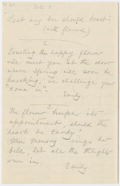 Thumbnail for Transcription of Emily Dickinson letters to Jeanne Ashley Bates Greenough - Image 1
