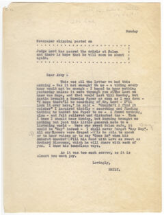 Thumbnail for Transcription of Emily Dickinson letter to Abbie C. Farley