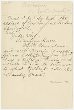 Thumbnail for Transcription of Emily Dickinsons letter to unidentified recipient