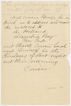Thumbnail for Transcription of Emily Dickinson letter to George Montague