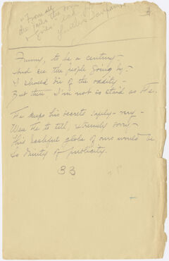 Thumbnail for Transcription of Emily Dickinson's "Funny, to be a century" - Image 1