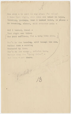 Thumbnail for Transcription of Emily Dickinson's "How sick - to wait in any place but thine" - Image 1