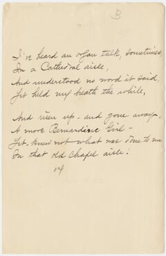 Thumbnail for Transcription of Emily Dickinson's "I've heard an organ talk, sometimes" - Image 1