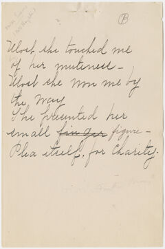 Thumbnail for Transcription of Emily Dickinson's "Most she touched me by her muteness" - Image 1