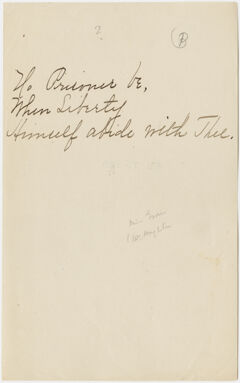 Thumbnail for Transcription of Emily Dickinson's "No prisoner be" - Image 1