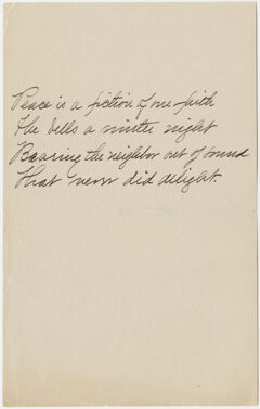 Thumbnail for Transcription of Emily Dickinson's "Peace is a fiction of our faith" - Image 1