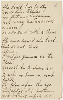 Thumbnail for Transcription of Emily Dickinson's "She dealt her pretty words like blades" - Image 1