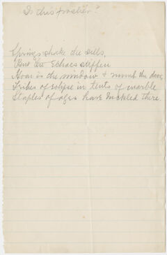 Thumbnail for Transcription of Emily Dickinson's "Springs shake the sills" - Image 1