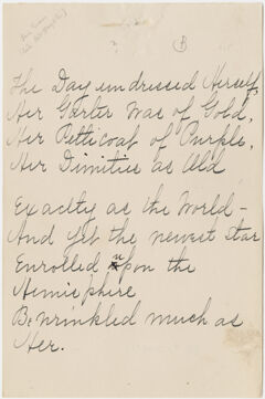 Thumbnail for Transcription of Emily Dickinson's "The day undressed herself" - Image 1