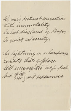 Thumbnail for Transcription of Emily Dickinson's "The soul's distinct connection" - Image 1