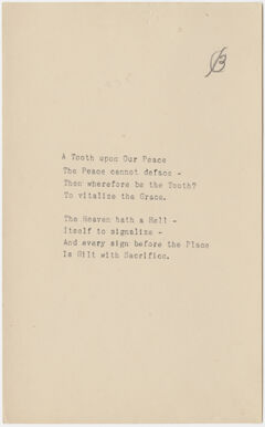 Thumbnail for Transcription of Emily Dickinson's "A tooth upon our peace" - Image 1